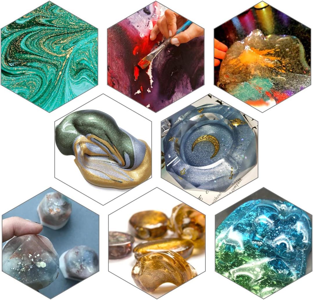 Mica Powder, 15 Colors for Resin, Soap Making, Candles and Slime Dye | 15 Shimmering Mica Colors for Resin, Soap