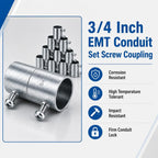 20PCS 3/4" EMT Coupling, Electrical Conduit Screw Connectors
