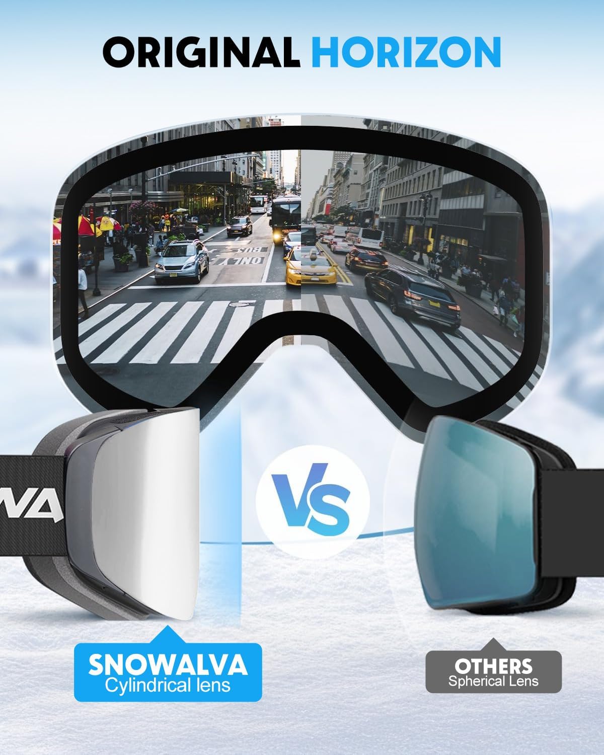 Ski Goggles, Snowboard Goggles with 2 UV400 Anti-Fog Detachable Magnet Lenses for Men & Women Adult