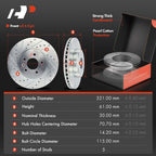 A-Premium 12.64 In (321mm) Front Brake Rotors & Ceramic Pads Kit, 6-Pack