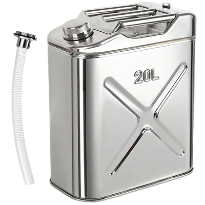 Stainless Steel Cooking Oil Storage Can, 5 Gallons Durable 304 Food-Grade Fryer Oil Storage Can with Flexible Pour