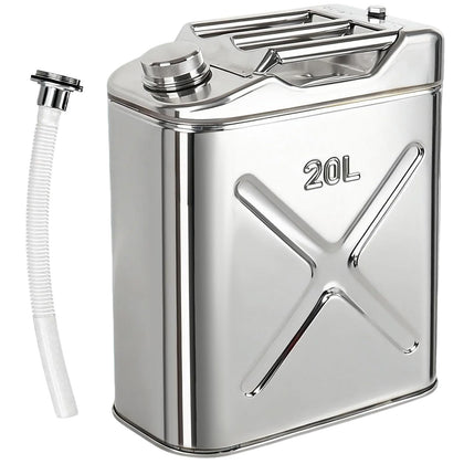 Stainless Steel Cooking Oil Storage Can, 5 Gallons Durable 304 Food-Grade Fryer Oil Storage Can with Flexible Pour