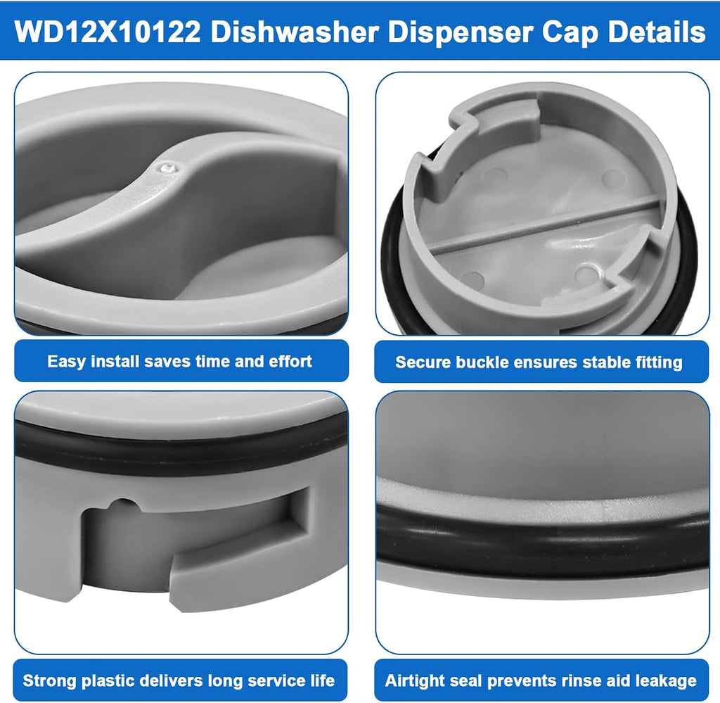 WD12X10122 Dishwasher Rinse Aid Dispenser Cap Compatible with GE Dishwasher