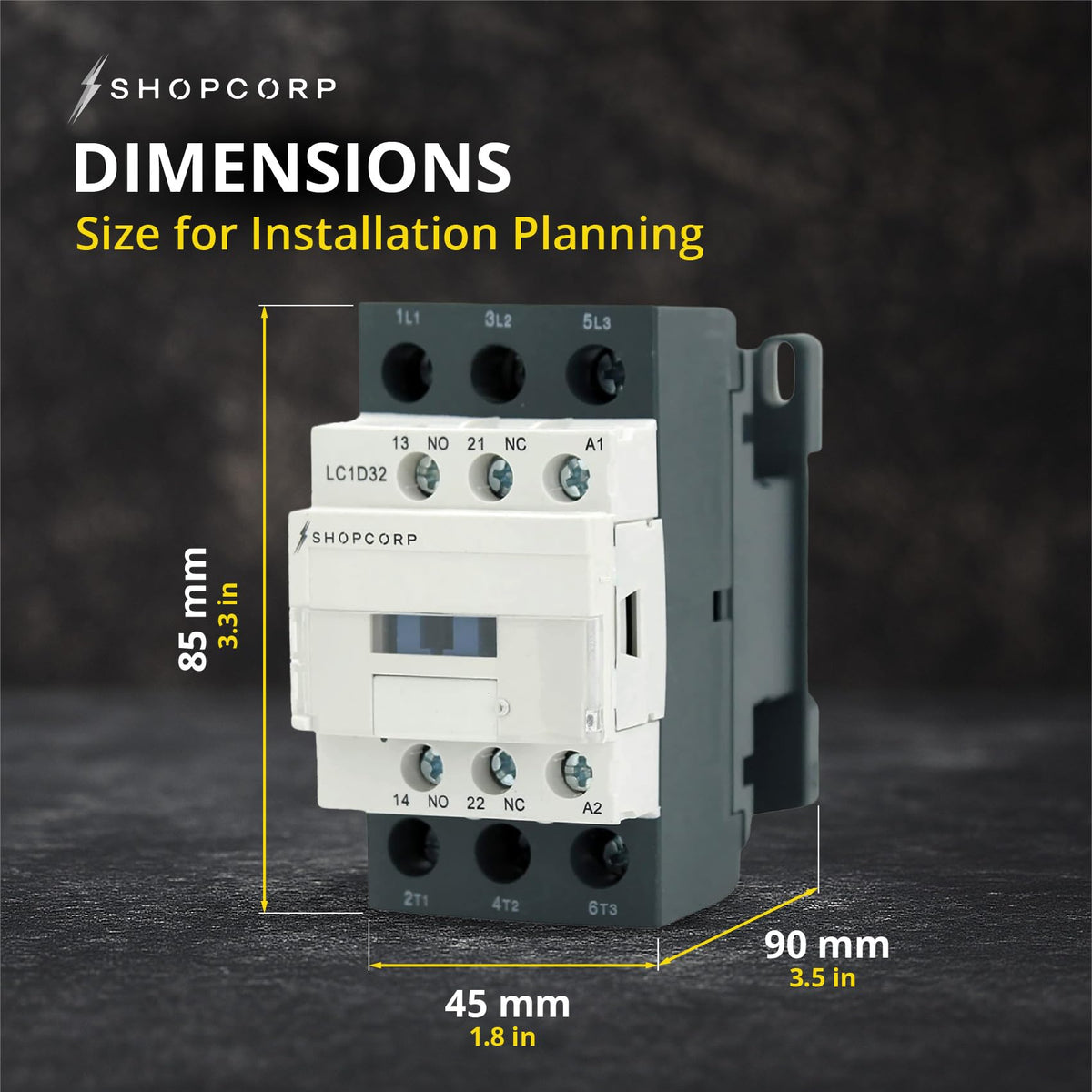 3 Pole AC Contactor 120V Coil 32 Amp Normally Open, 10 Pack