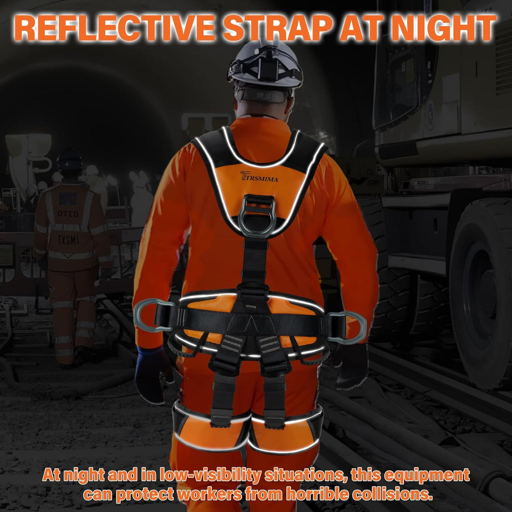 TRSMIMA Safety Harness Fall Protection - Roofing Full Body Climbing Harness | Men Tree Work Rock Climbing Chest