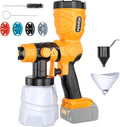 350W Cordless Paint Sprayer for Dewalt 20V Battery, HVLP Spray Gun with Brushless Motor & 4 Copper Nozzles, for