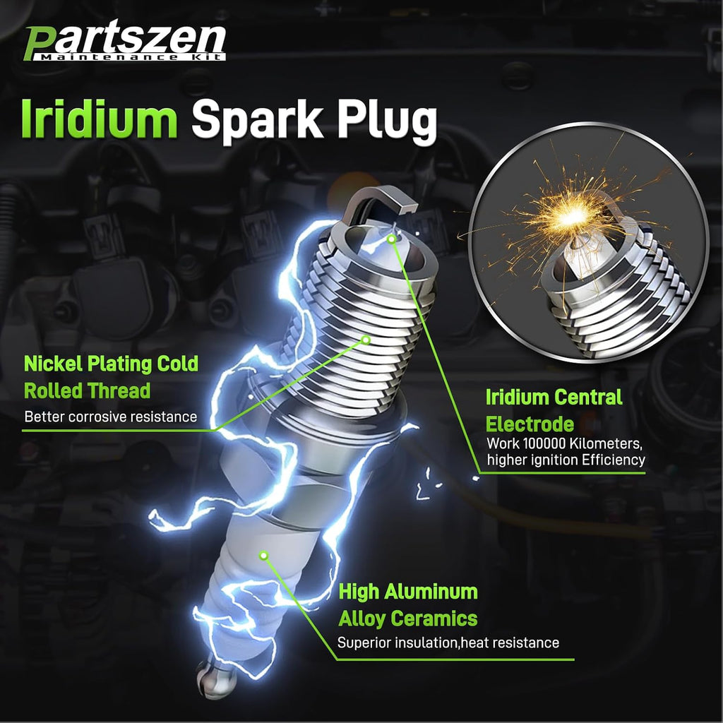 UF305 Ignition Coil XP5263 Iridium-Platinum Spark Plug Wire Set Fit for Chrysler Pacifica 2005-2008 Town & Country
