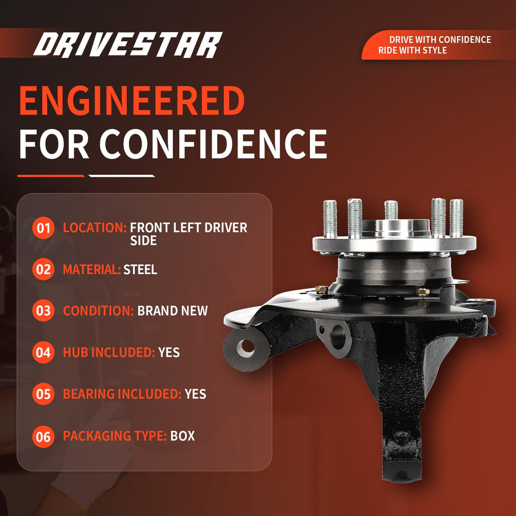 DRIVESTAR 698-399 Front Left Steering Knuckle and Hub Assembly
