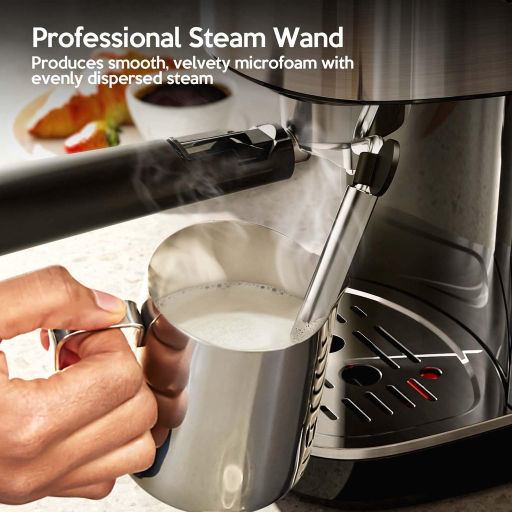 20 Bar Espresso Machine Semi-Automatic, Professional Coffee Maker with Milk Frother Steam Wand & 45OZ Removable Water