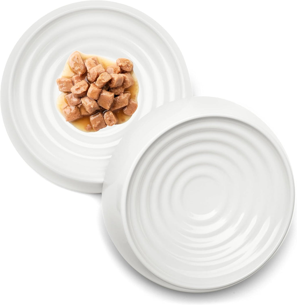 Cat Bowls, Whisker Friendly Food Bowl for Indoor Cats, Reliefs Whisker Fatigue, Wide Kitten Dish, Non Slip Pet