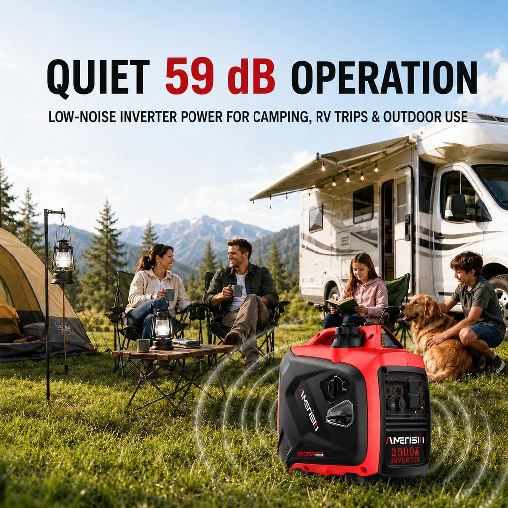 Portable Inverter Generator 2500W, Quiet Gas Power With CO Alarm | Lightweight & Long Runtime,Parallel Capable