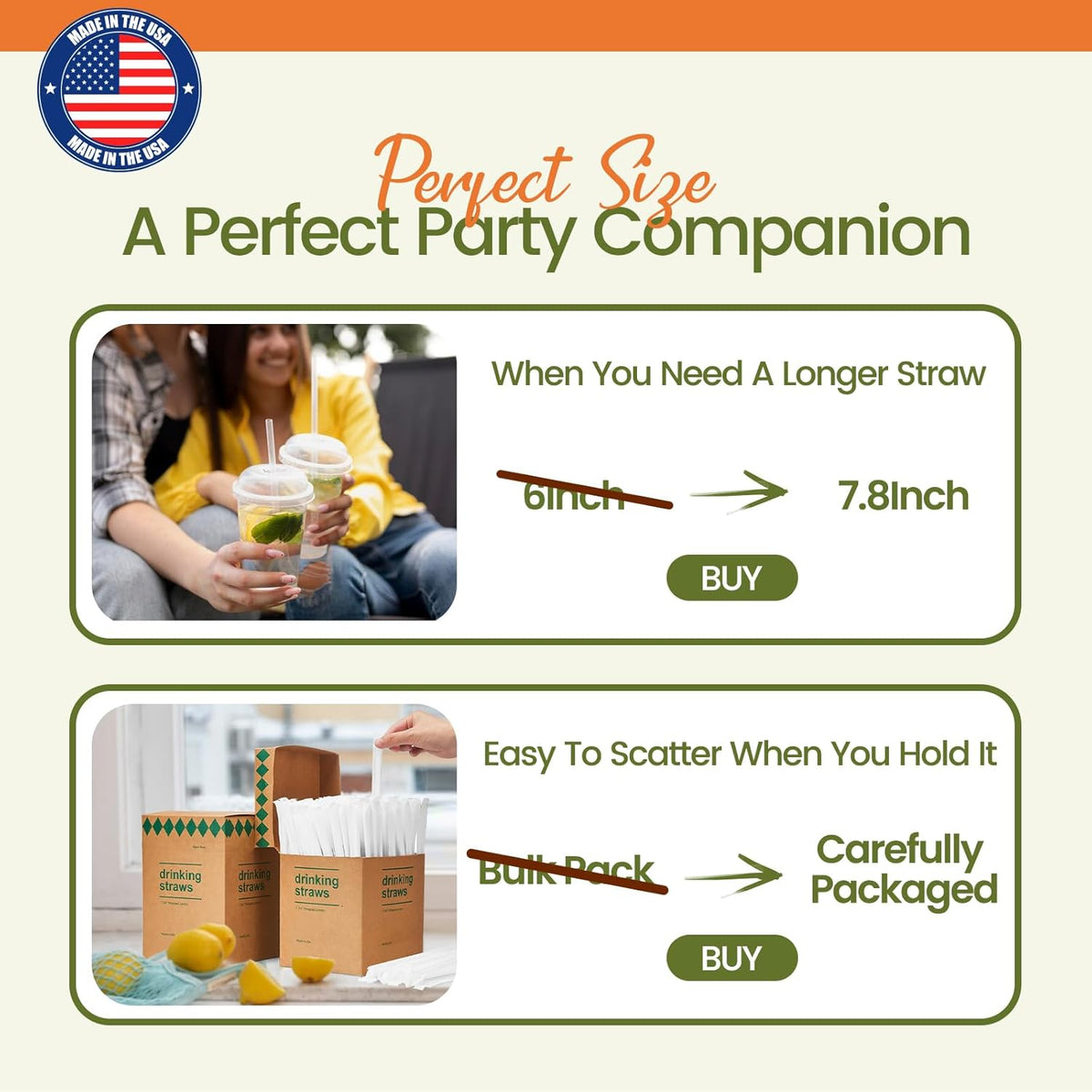 Plastic Straws 1000PCS Individually Wrapped Clear Disposable Drinking Straw