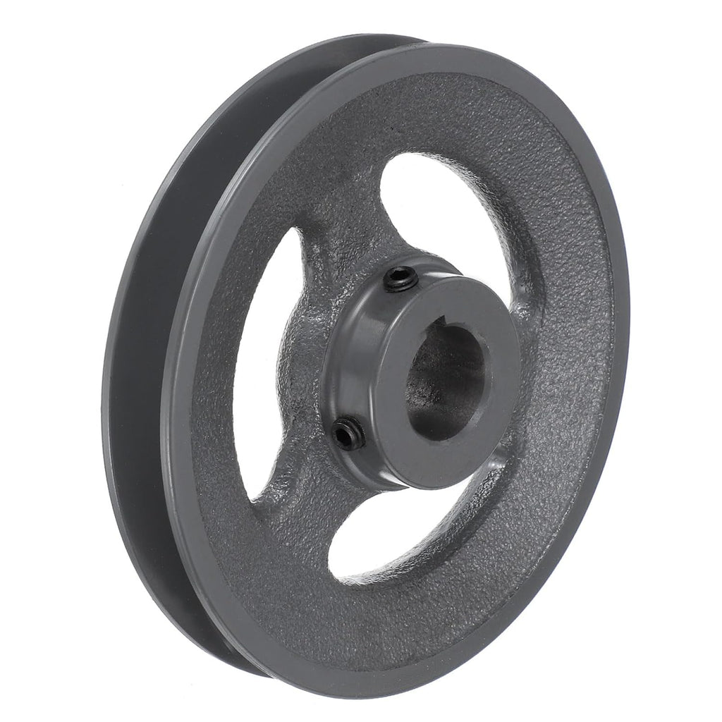 uxcell BK60-1 V-Belt Sheave 1"Bore 5.75"OD Single Groove Web Sheave Bored-to-Size Sheave, Cast Iron, Belt Section for 3L or B Belt