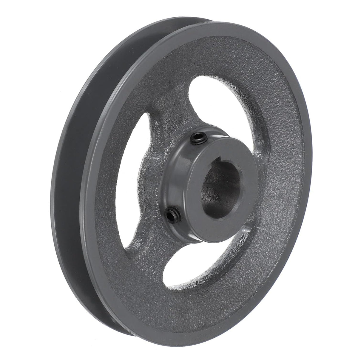 uxcell BK60-1 V-Belt Sheave 1"Bore 5.75"OD Single Groove Web Sheave Bored-to-Size Sheave, Cast Iron, Belt Section for 3L or B Belt