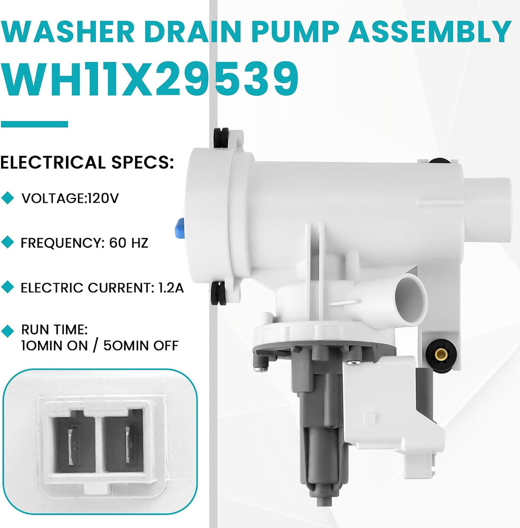WH11X29539 WH11X39237 Washer Drain Pump and Filter Fit for G-E Washers