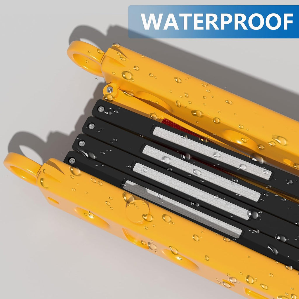 Expandable 8.46ft Safety Barricade,Retractable Security Barrier Water Filled Weighted Base,Adjustable Traffic