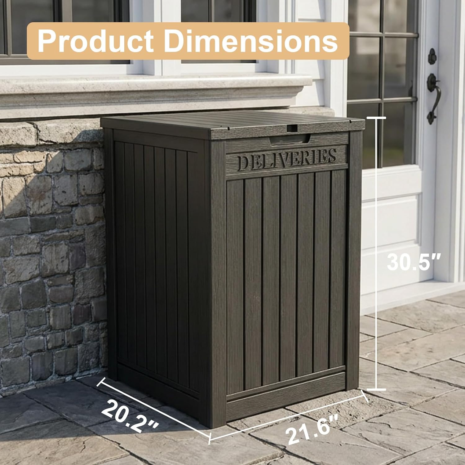 Package Delivery Box, Waterproof Outdoor Container Lockable, Black | 55 Gallon with Lockable Secure,Outdoor Package