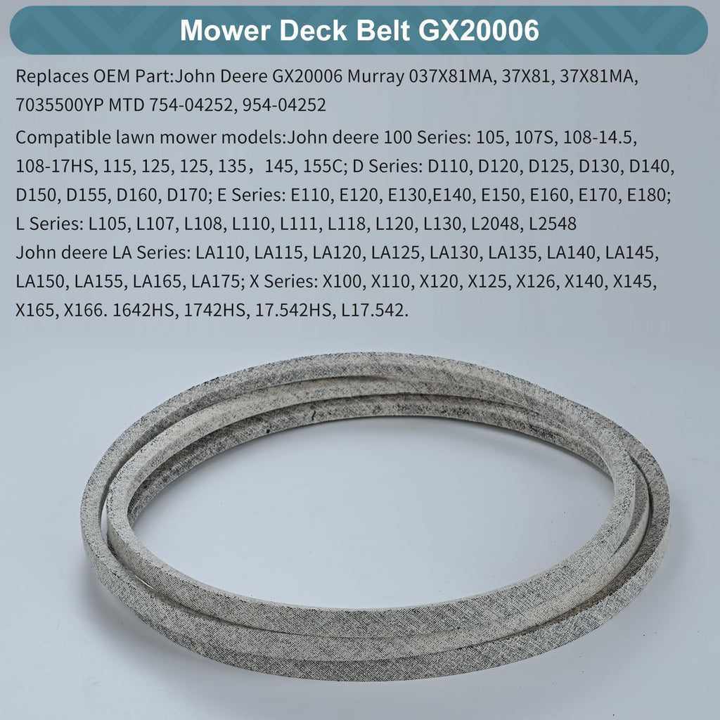 Holdly GX20006 UC30568 Drive Belt 1/2 x 89'', for John Deere