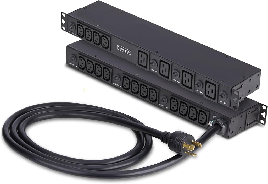 StarTech 20-Outlet 1U PDU, C13 & C19, 30A 240V, TAA (2030B8H-RACK-PDU-IC)