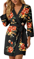 Womens Short Robes Summer Lightweight Bathrobe S-2XL