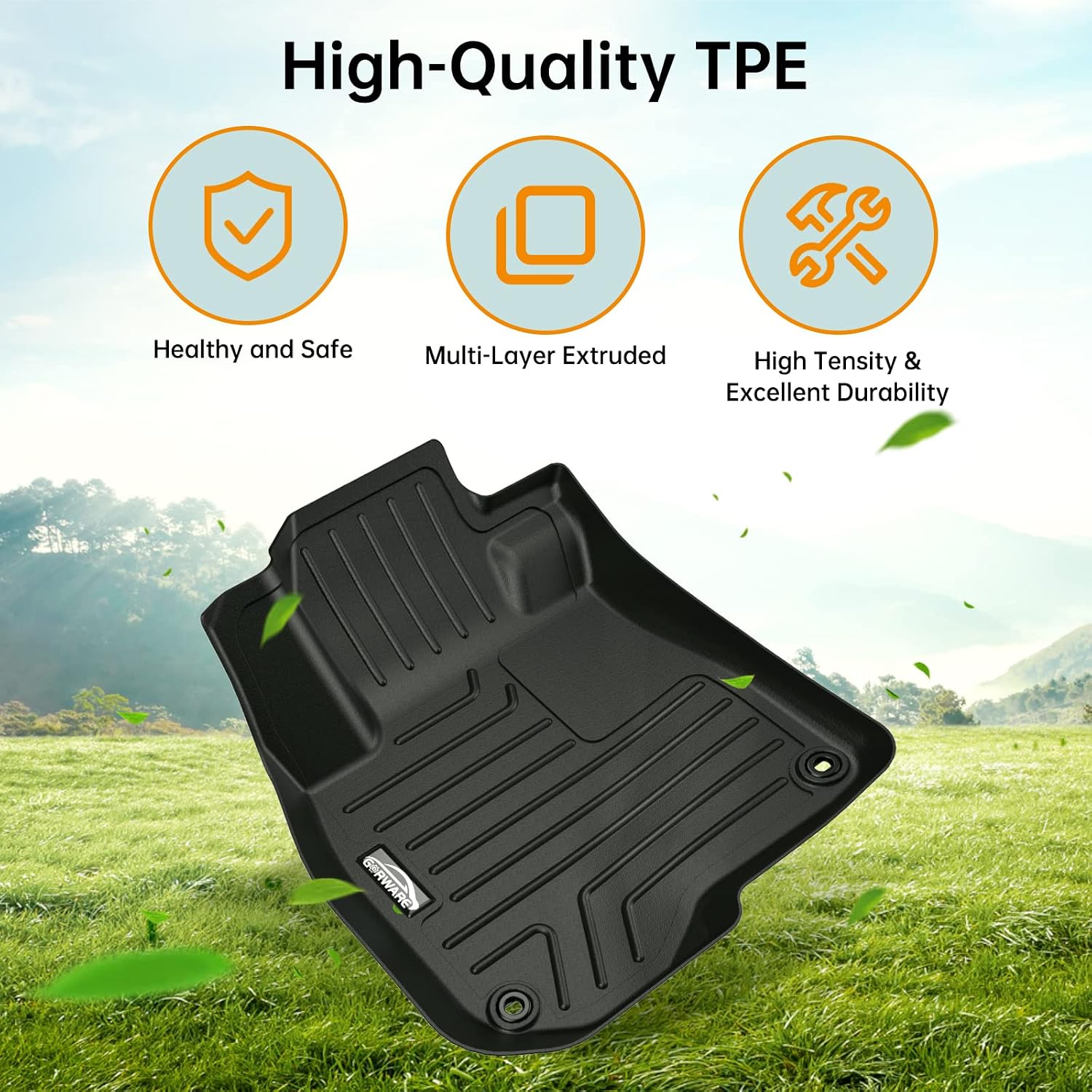 Floor Mats for CRV, 3D Floor Liner Compatible with CR-V 2022 2021 2020 2019 2018 2017, Front and Rear Row Floor