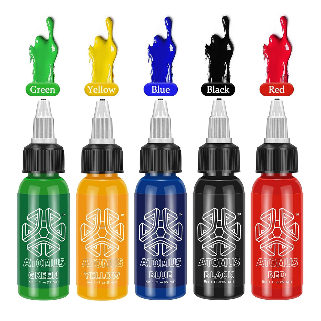 Tattoo Ink 5 Colors 1oz 30ml Tattoo Supply Black Pigment Natural Plant Tattoo Ink Pigment Permanent Makeup Tattoos
