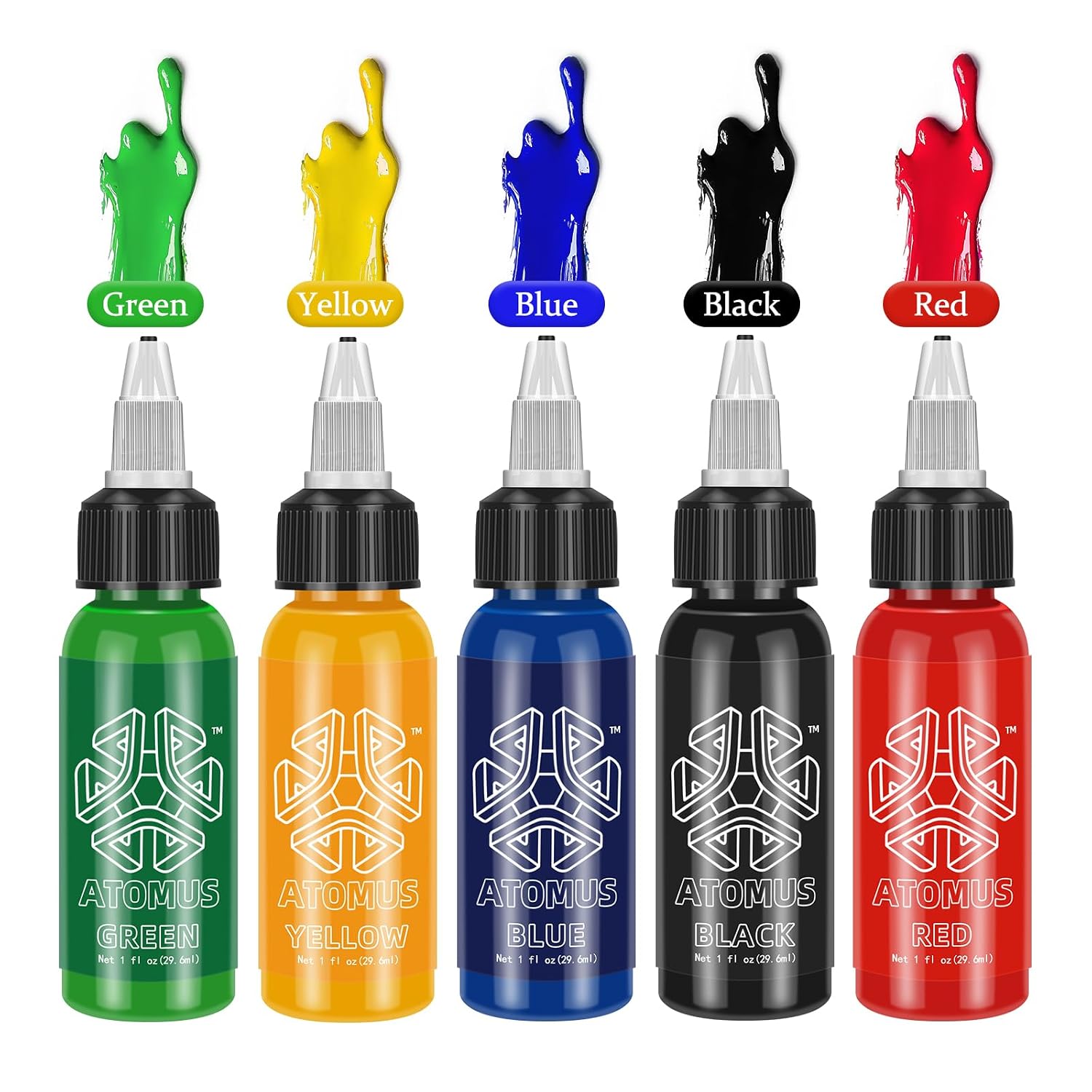 Tattoo Ink 5 Colors 1oz 30ml Tattoo Supply Black Pigment Natural Plant Tattoo Ink Pigment Permanent Makeup Tattoos