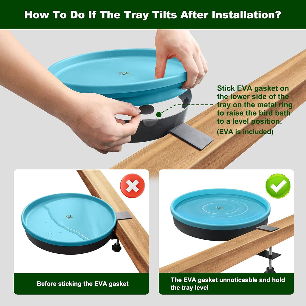Heated Bird Bath for Outdoors for Winter, 3 Easy Ways to Mount Detachable Bird Bath Bowl, 75W Heated Bird Baths with