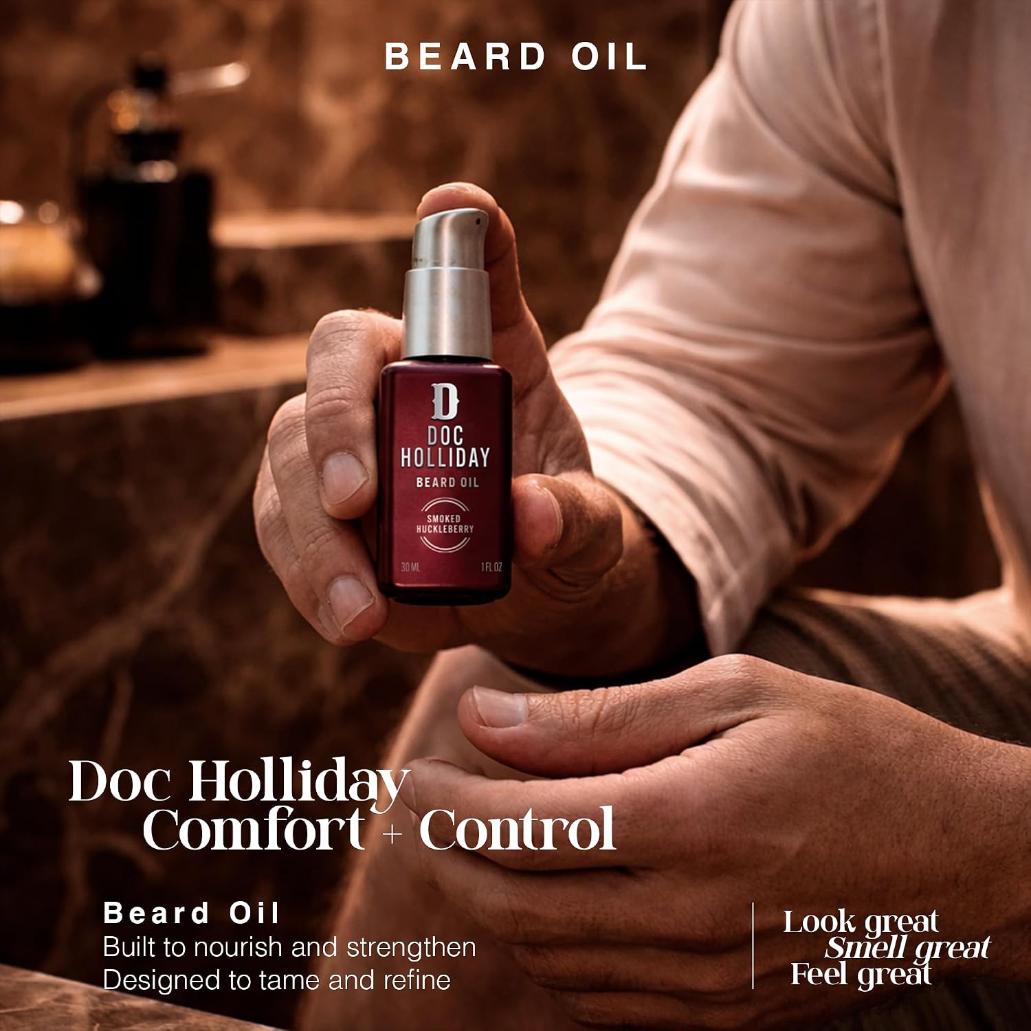 Beard Oil - Smoked Huckleberry | Lightweight, Non-Greasy Beard Oil | Supports Growth, Tames, Softens & Conditions