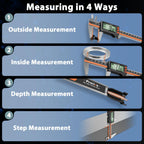 Preciva Digital Caliper 12", Rechargeable Stainless Steel Micrometer