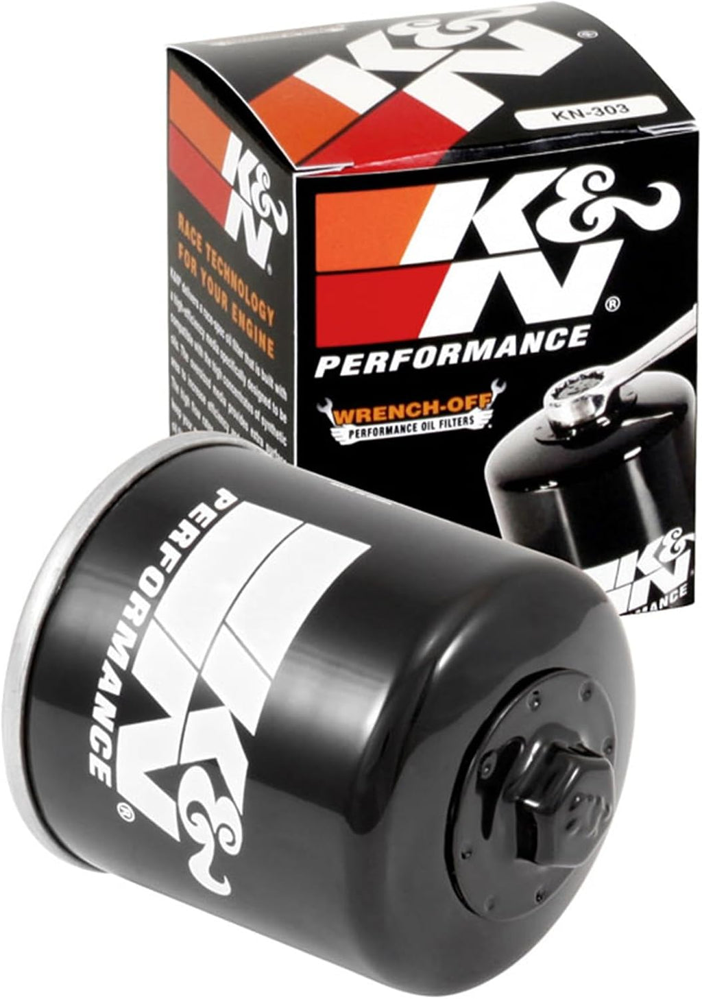 K&N Motorcycle Oil Filter: High Performance, Wrench Off Nut, KN-303