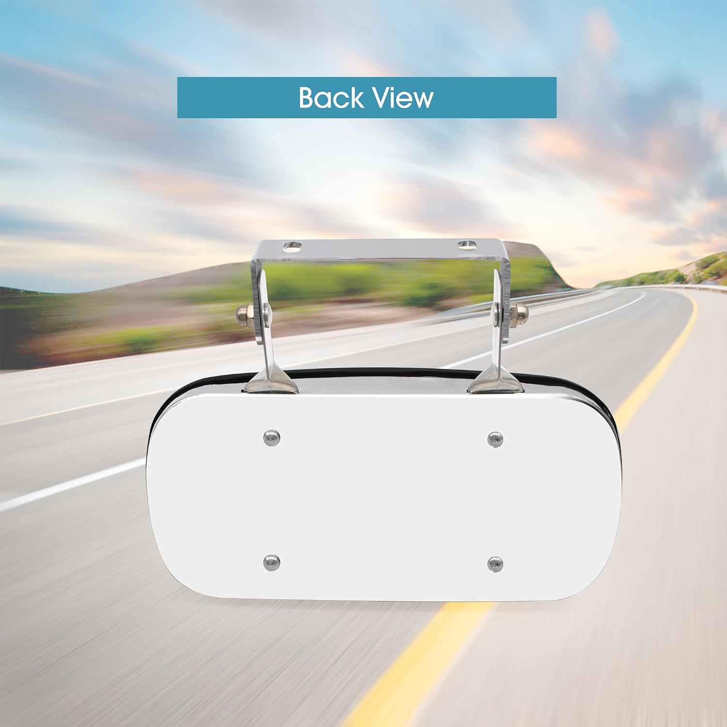 Convex Mirror Stainless Steel Rectangular U-Bracket for Cars Trucks Boats Tractors Forklifts Improves Visibility Rear
