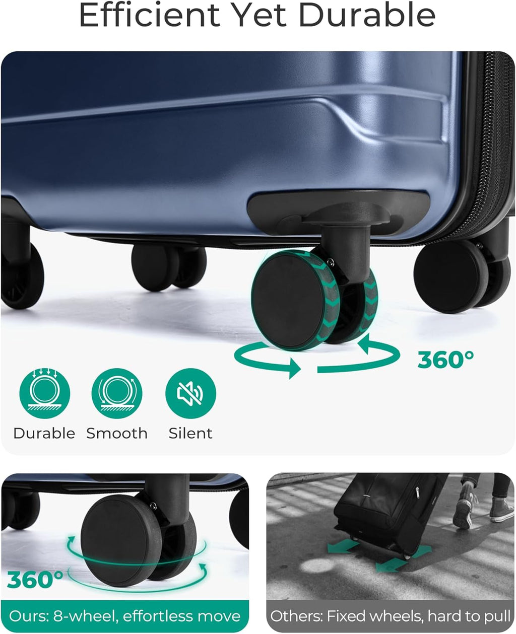 Carry On Luggage 22x14x9 Airline Approved with Spinner Wheels,Lightweight 20 Inch Luggage with TSA Lock,Expandable