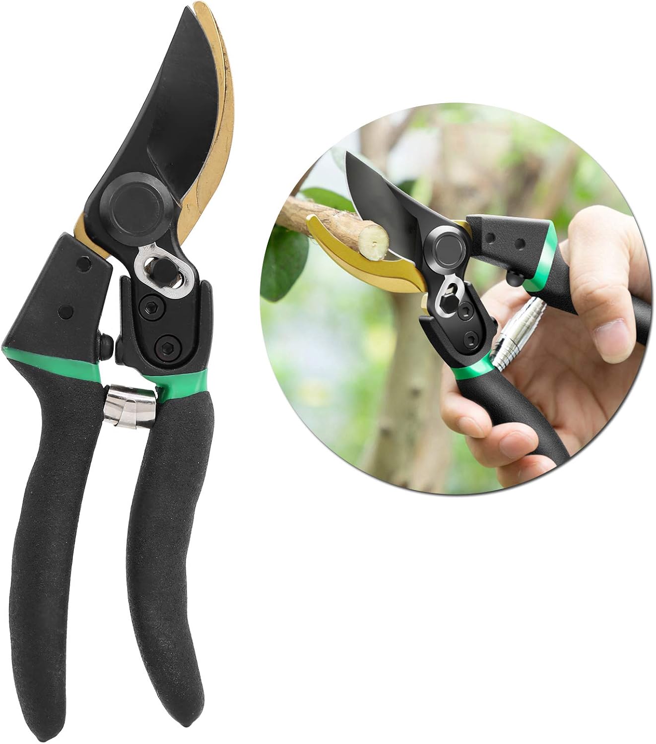 Professional Pruning Shears, High Carbon Steel Elastomer Handle Garden Scissors Plant Clippers Garden Tools