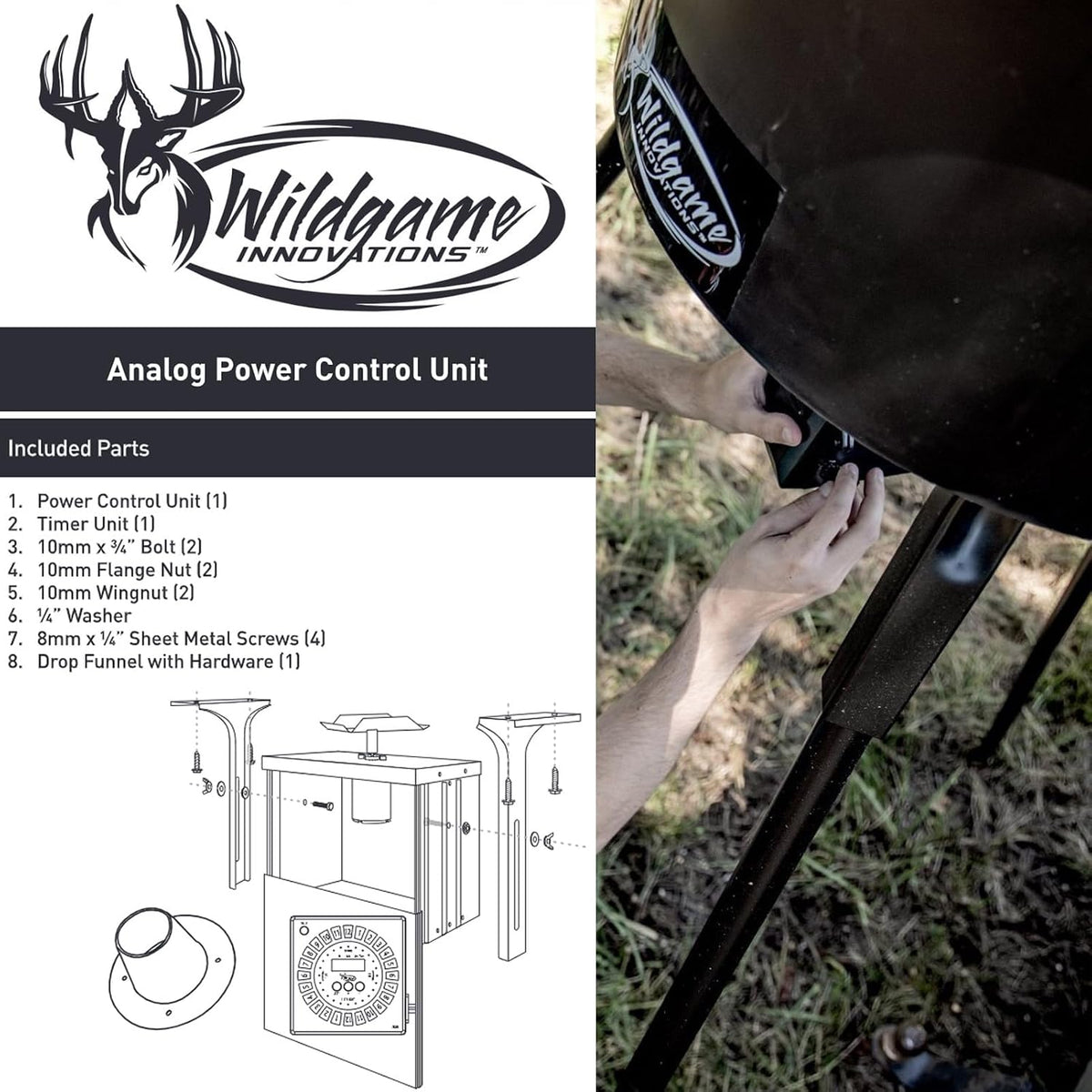 Trophy Hunter 6V Analog Feeder Kit | Durable Easy-to-Use Power Control Unit and Analog Timer for Hunting Game Feeder