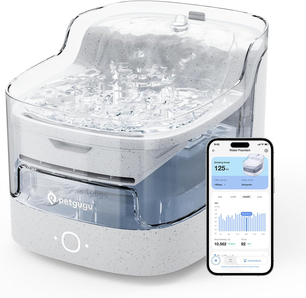 AI Cat Water Fountain with App, 2L Motion Activated Pet Water Fountain, Automatic Pet Water Dispenser Ultra Quiet
