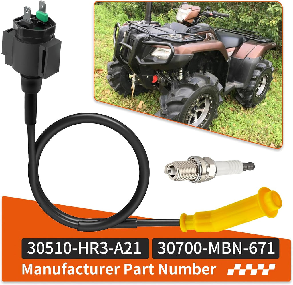 Ignition Coil W/Wire Cap For Honda Foreman Rubicon 500 TRX500 2005-2013