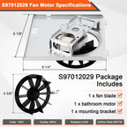 663-C/688-C 50CFM Fan, S97012029 Motor Assembly for Nutone Broan Bathroom Exhaust Fan 663/688, 663-E/688-E, 663-B/688-B, 663-A/688-A, 670, 671-A, 689-A/B/C/D, Bathroom Fan Motor Replacement 97012029.