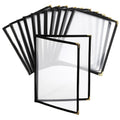12 Pcak Restaurant Menu Covers, 8.5 X 11 Inch Menu Covers, 2 Page 4 View Transparent Menu Holders for Bar Cafe