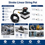BONKZEBU Stroke Linear String Pot Encoder Sensor Draw Wire Encoder Accurate Installation Switch Encoder for Cylinder Testing Machine