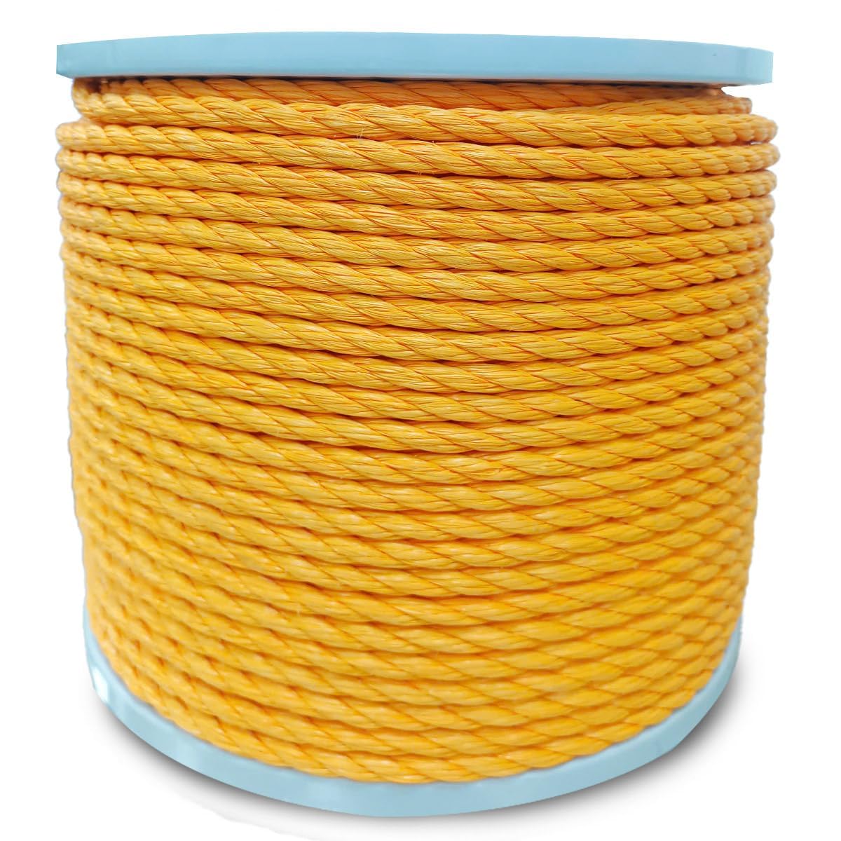 Heavy Duty PP/Polyester/Nylon Rope on Spool, Yellow, 3/8inX600FT