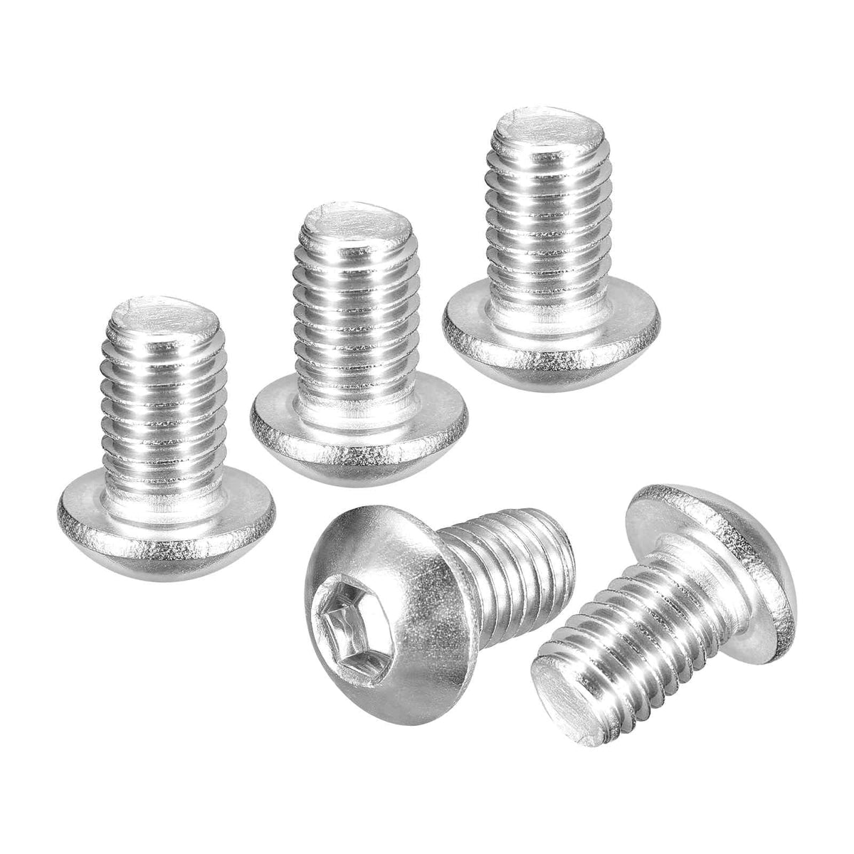 DTGN M8-1.25x10mm Button Head Socket Cap Screw 30Pack 304 SS Whitewashed