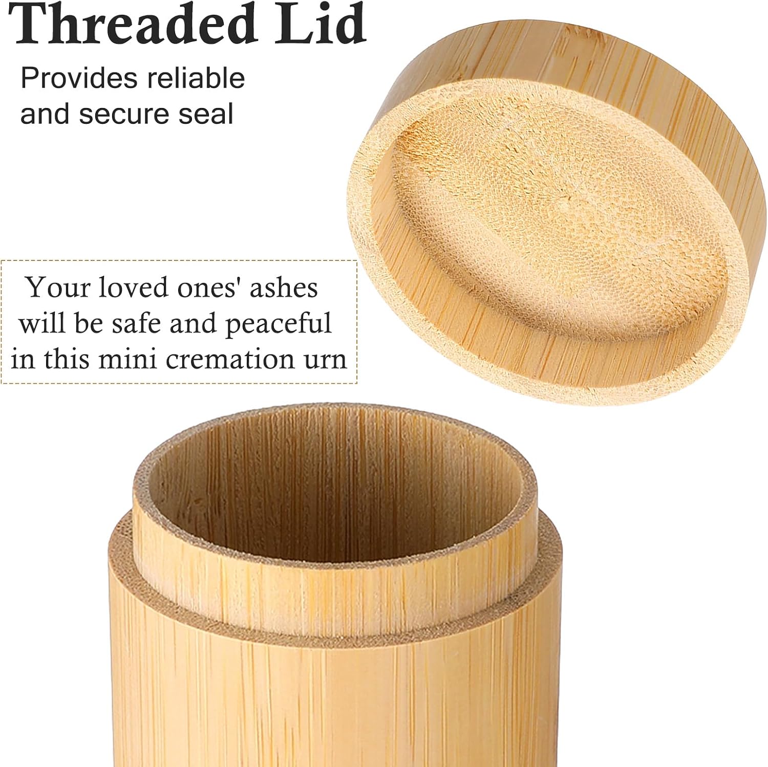Small Bamboo Scattering Urn Tube for Human Ashes Mini Bamboo Spreading Cremation Tube Urn Keepsake Urn for Adult Male