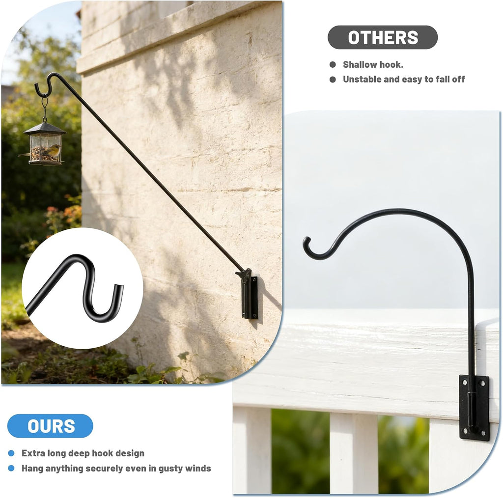 Extended Reach Deck Hook Wall Pole Wall Mounted, Extensible and Adjustable 28 inch to 43 inch Bracket for Hanging