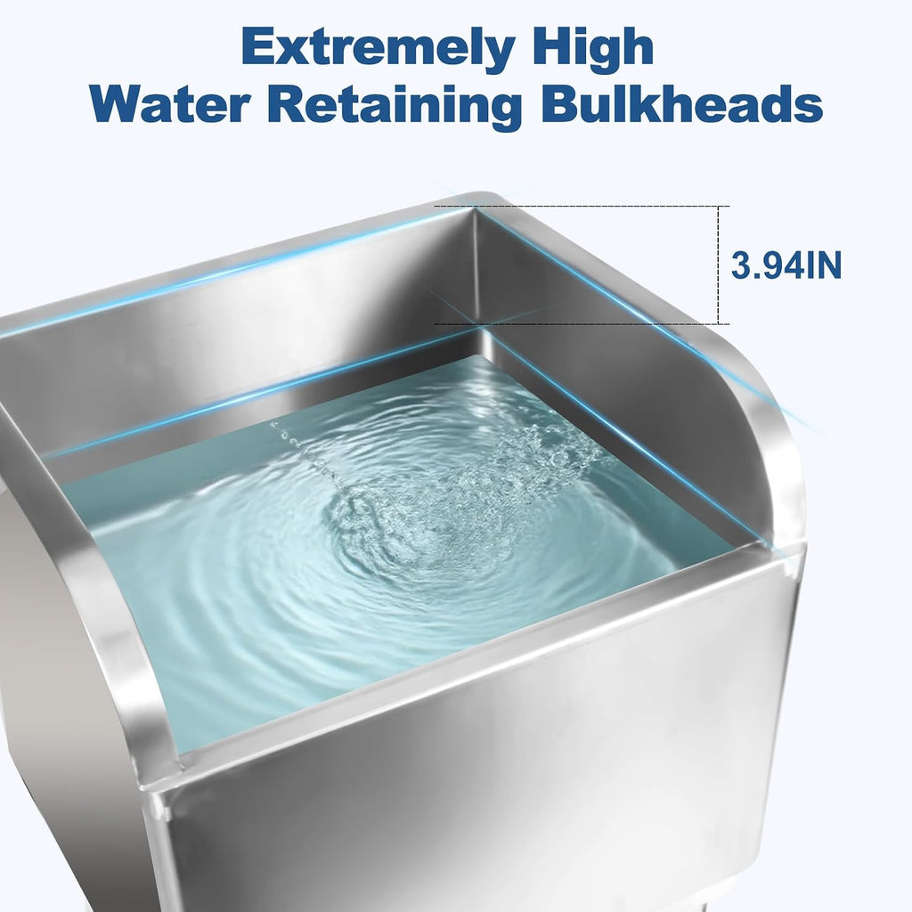 17 3/4in Stainless Steel Floor Mop Sink with Detachable Mop
