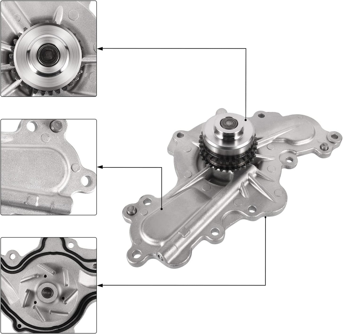 AULINK AT4E8501CA Water Pump W/Double-Row Sprocket) 3.5L 3.7L For Ford Edge