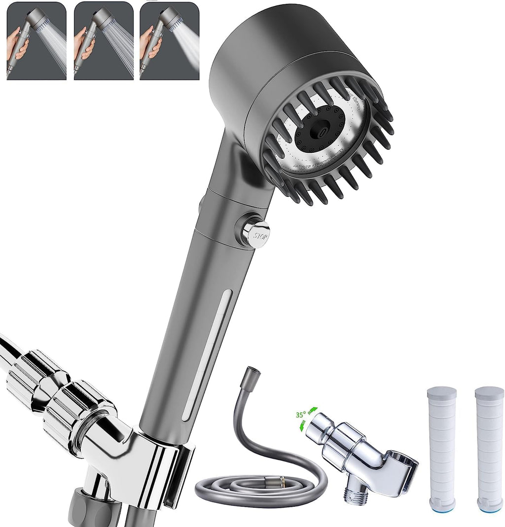 Shower Head with Handheld, Shower Heads High Pressure, High Flow Even with Low Water Pressure-Hand Held Showerhead