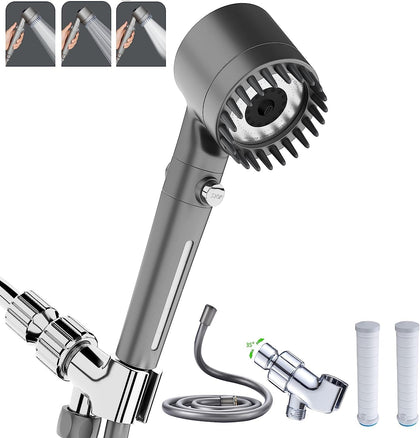 Shower Head with Handheld, Shower Heads High Pressure, High Flow Even with Low Water Pressure-Hand Held Showerhead