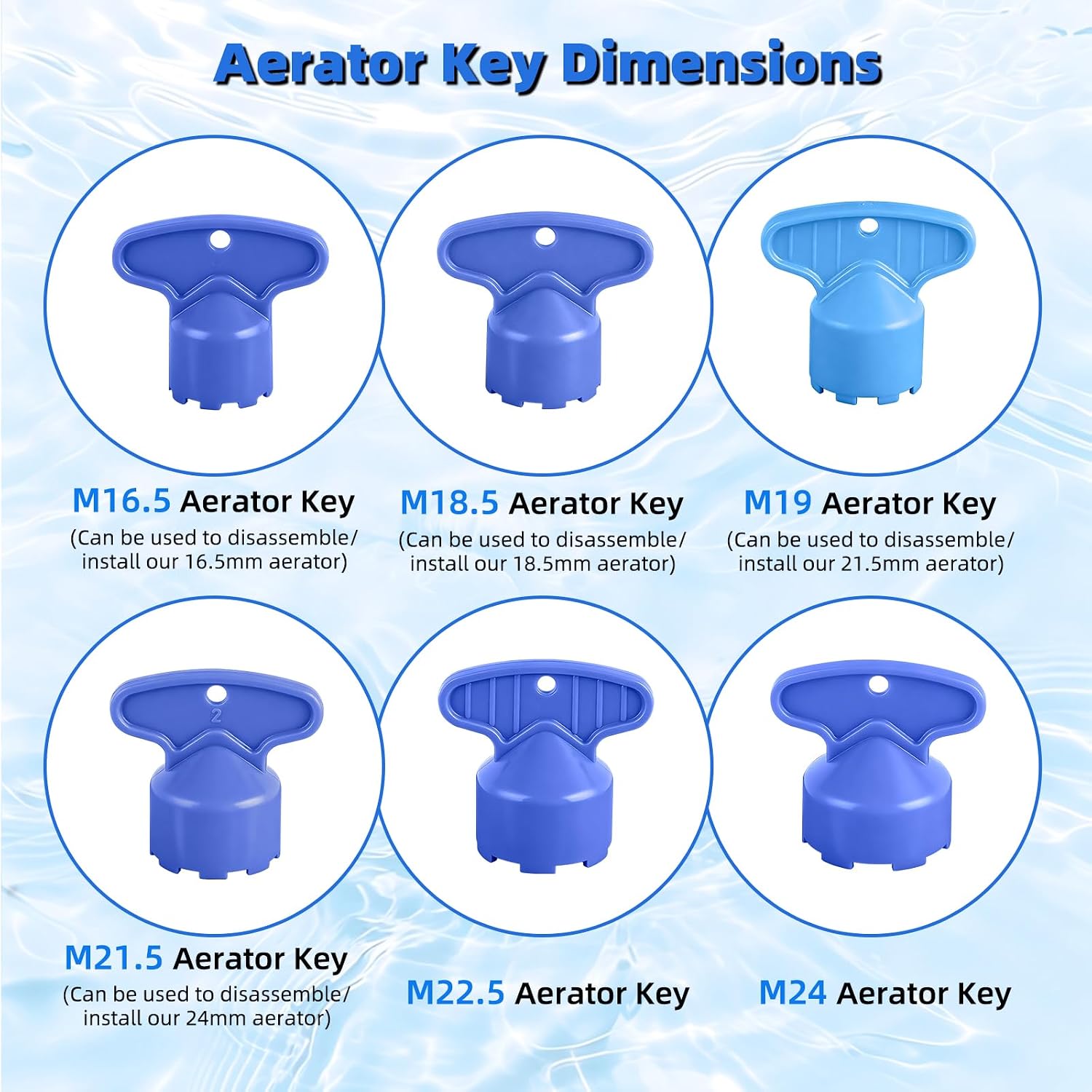 12 Pcs Faucet Aerator with 6 Pcs Faucet Aerator Key Removal Wrench Tool, Aerators Replacement Inserts for Sink M16.5