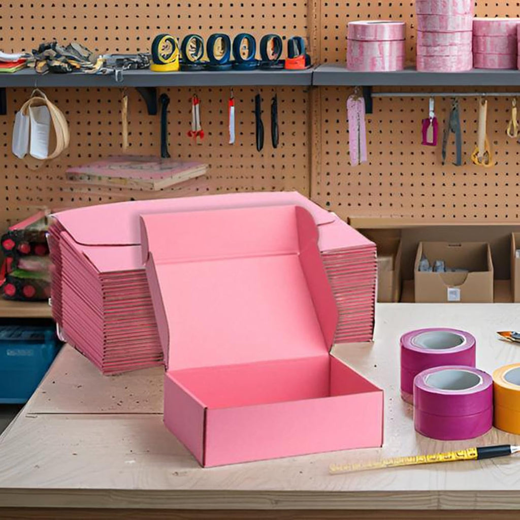 Pink Shipping Boxes 10x8x3 Inches, 20 Pack